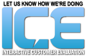 Interactive Customer Evaluation (ICE) system link to comment card.