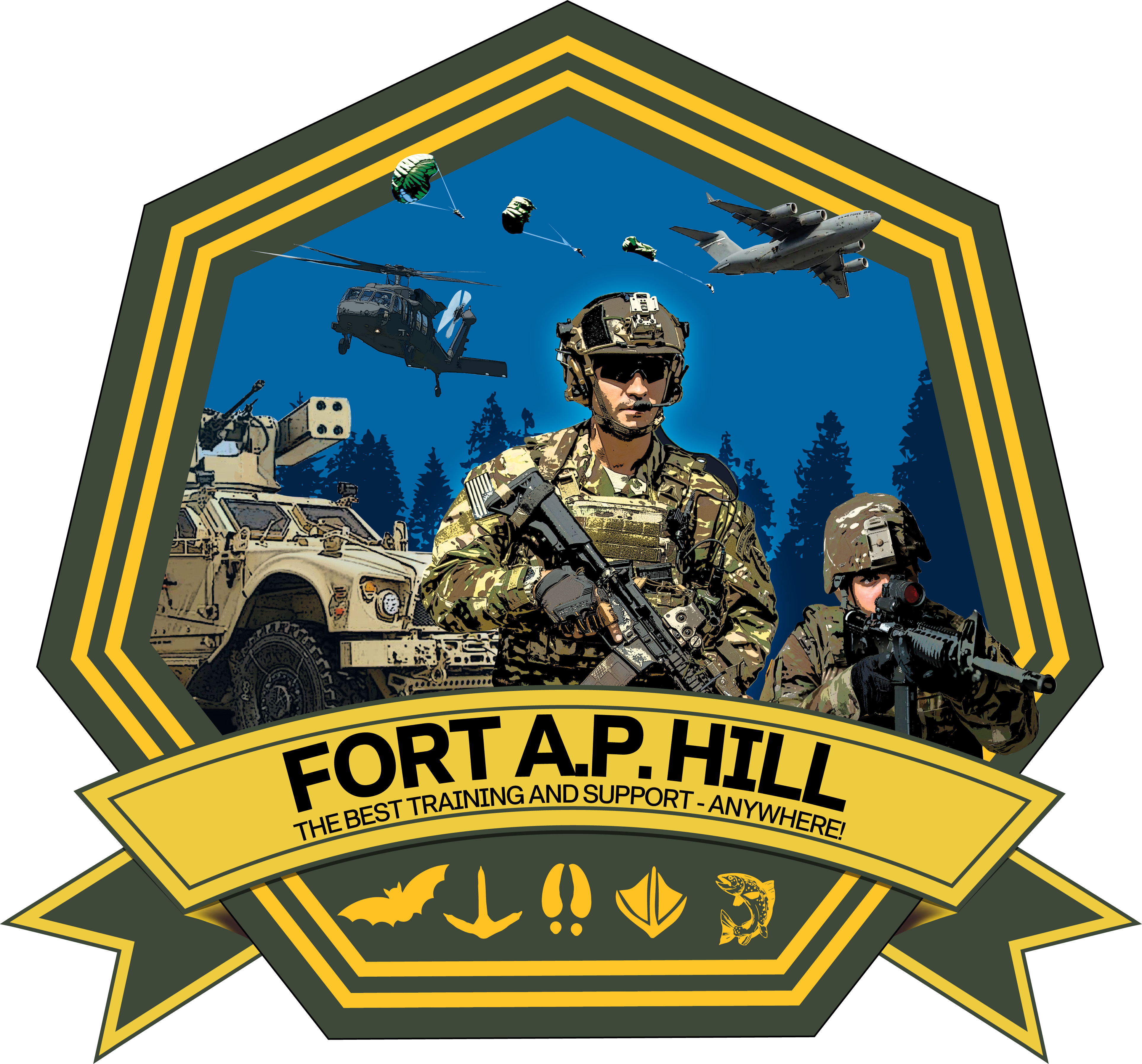 U.S. Army Garrison Fort A.P. Hill logo with tag line.