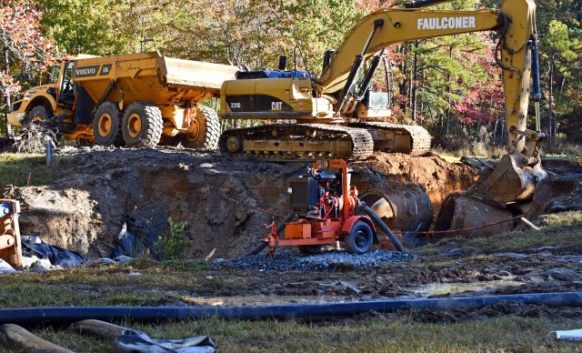Fort A. P. Hill, Virginia is replacing a nearly 50-year old culvert as part of its continuing efforts to upgrade infrastructure. Photo by Michael Meisberger