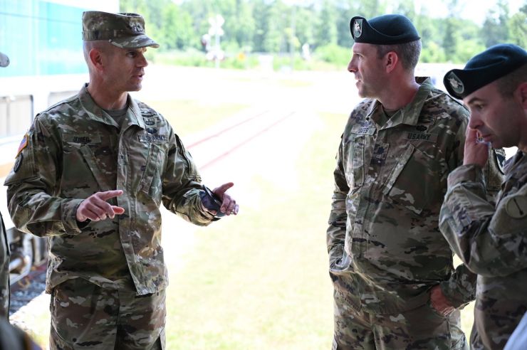 Brig. Gen. Omar J. Jones IV, the commanding general of The U.S. Army Military District of Washington (left) visited #fortaphill today to see the ranges, training areas and facilities. He's shown here at the Asymmetric Warfare Training Center with Fort A.P. Hill commander Lt. Col. Michael E. Gates (center) and Lt. Col. Zac Kerns, commander of Easy Squadron, Asymmetric Warfare Group. 