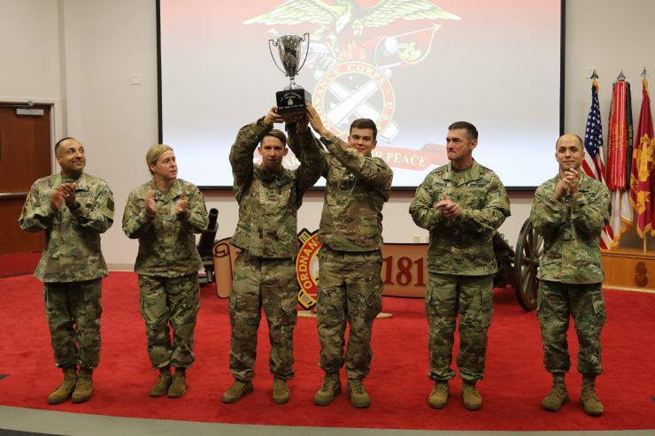 Virginia National Guard Soldiers assigned to the Sandston-based 2nd Battalion, 224th Aviation Regiment visit with Maj. Gen. Timothy P. Williams, the Adjutant General of Virginia, during their annual training July 21, 2019, at Fort Walker, Virginia.