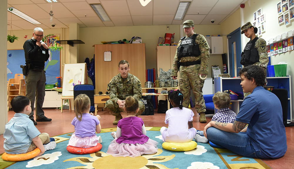 A photograph of MPs at a school