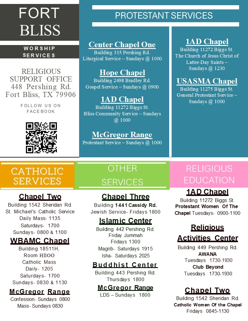 Fort Bliss Religious Services Fort Bliss Religious Services