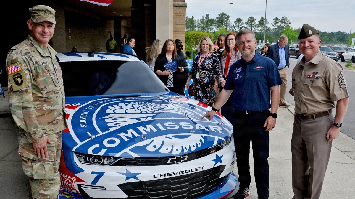 Fort Bragg Hosts Justin Allgaier for Commissary Branded Car Reveal
