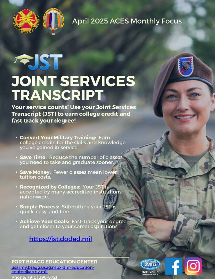 Flyer with Joint Services Transcript Information