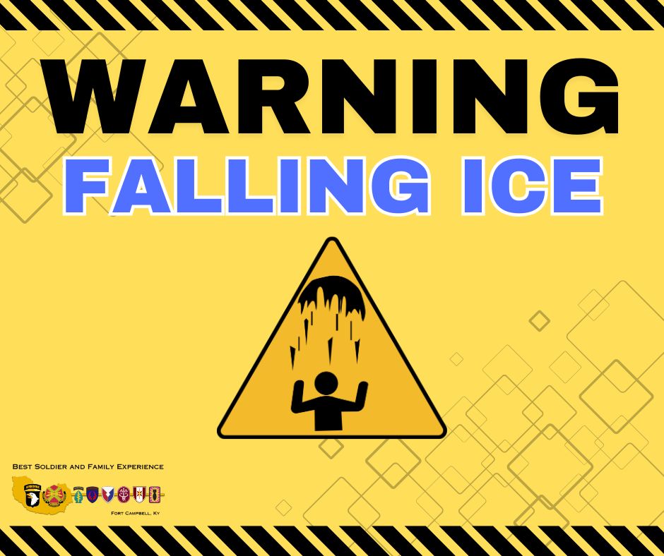 WARNING - falling ice