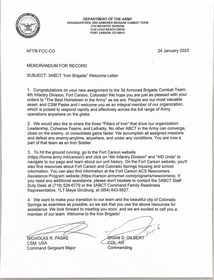 3ABCT Welcome Letter