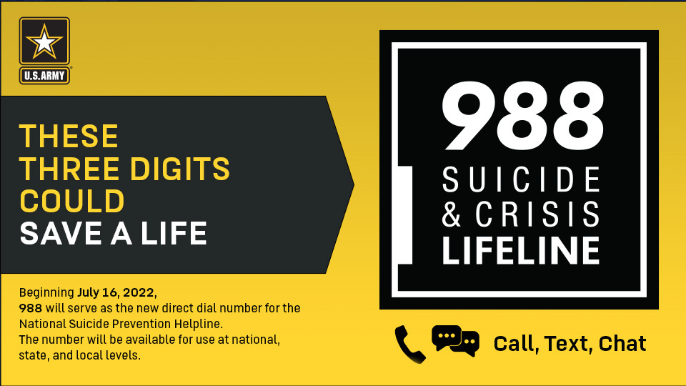 Dial 988 suicide and crisis hotline