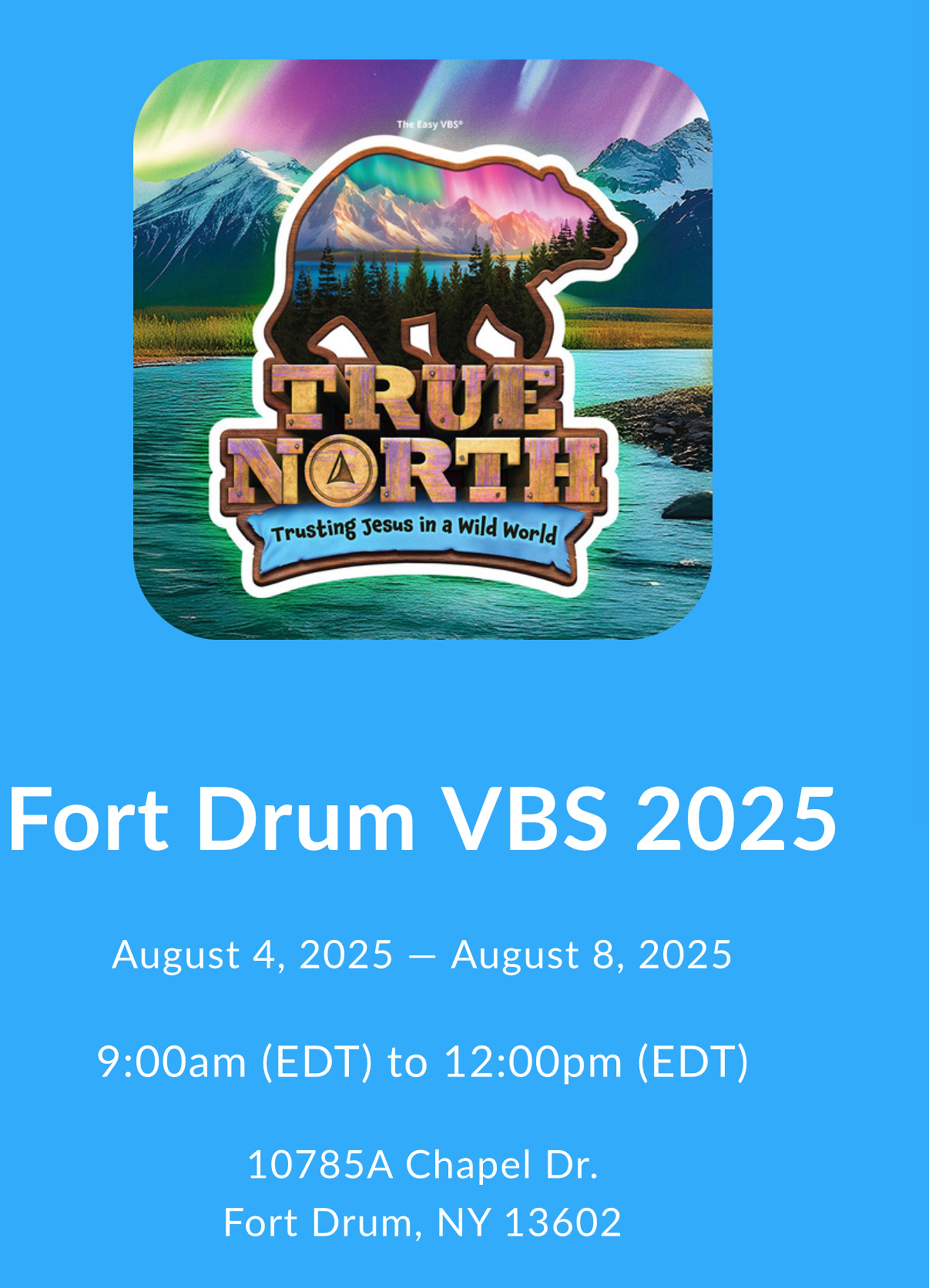 Vacation Bible School Aug 2025