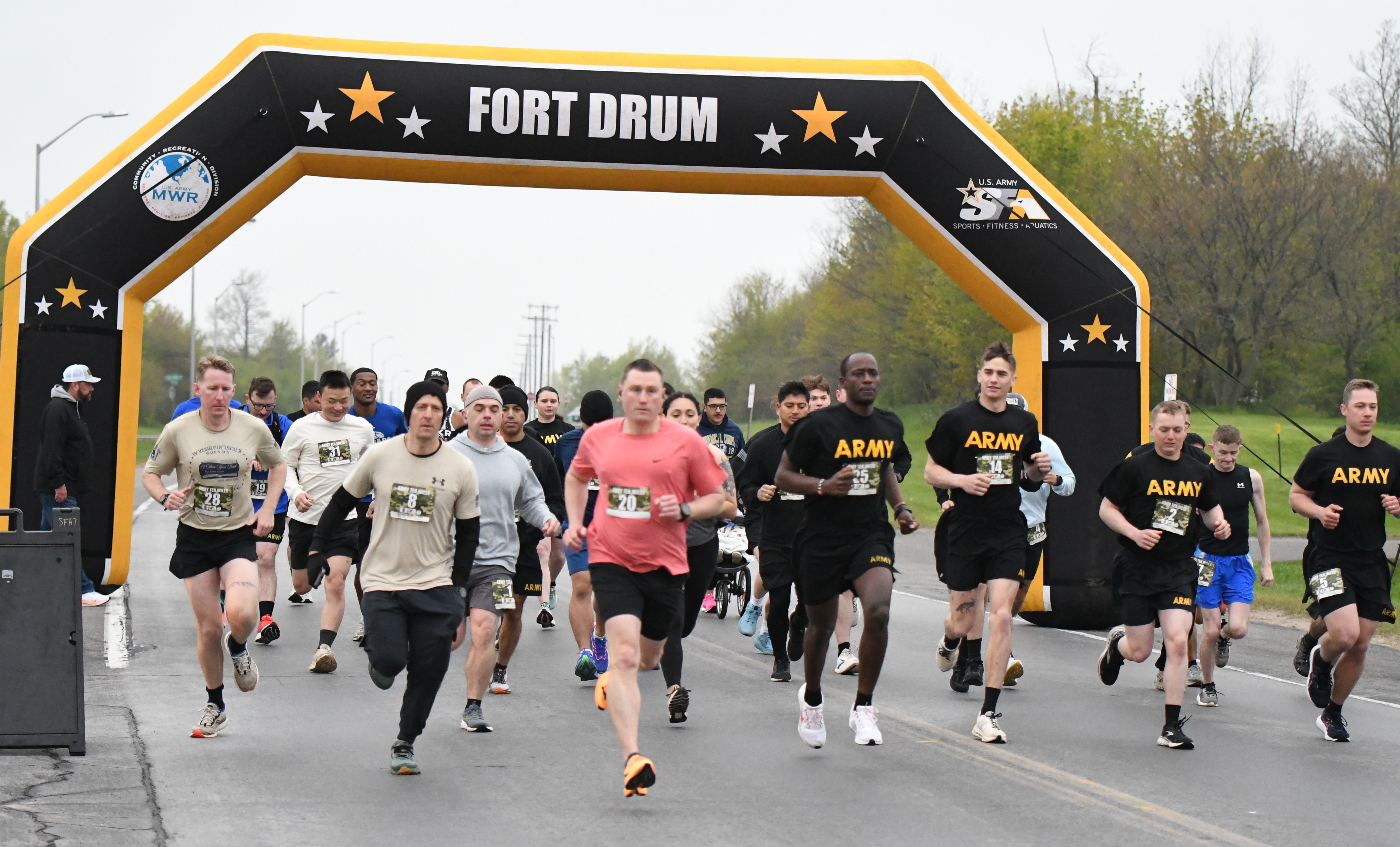 Soldiers from across the 10th Mountain Division hit the pavement for the first Army Ten-Miler Team qualifier at Fort Drum.