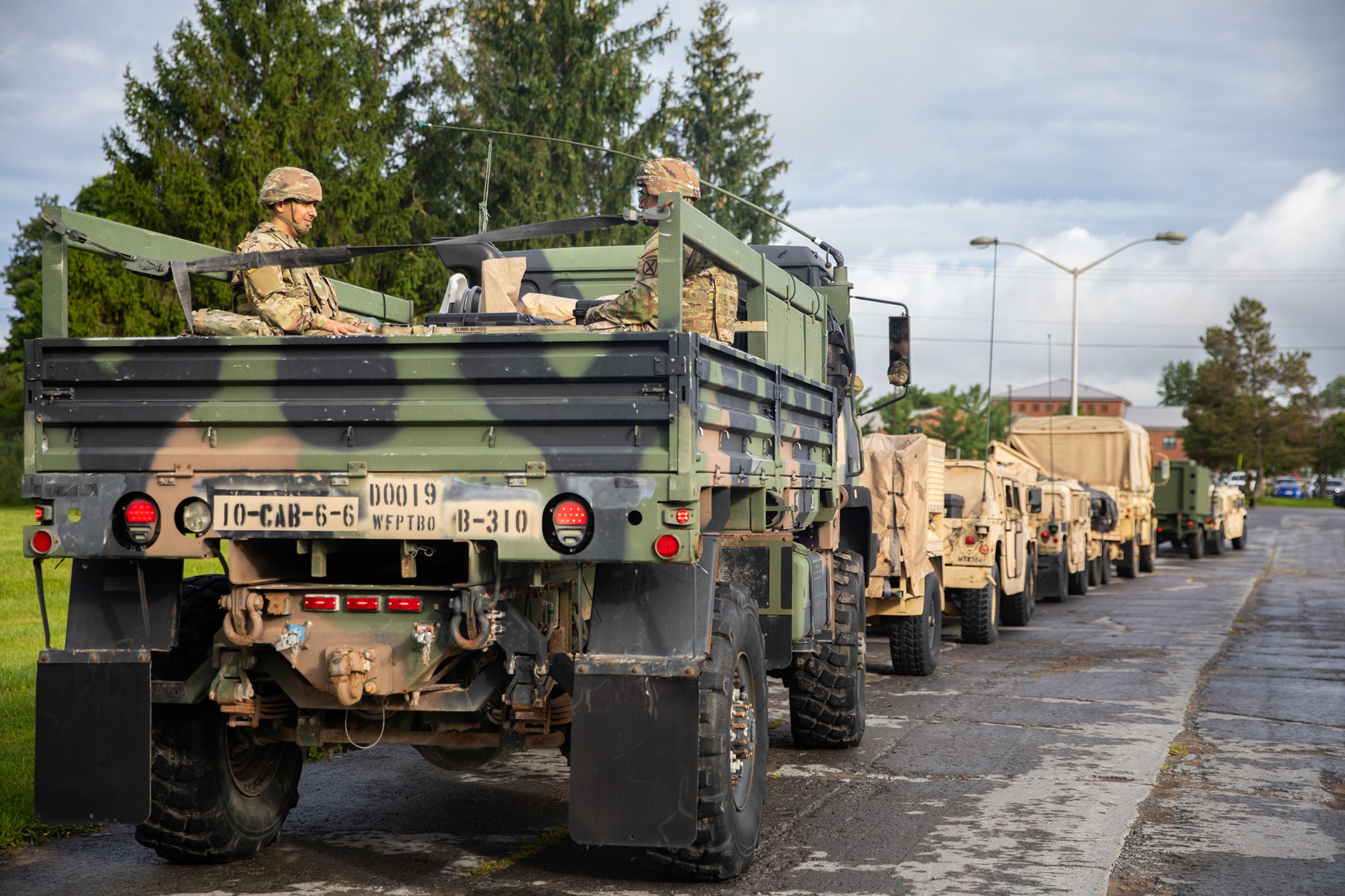 Soldiers prepare to conduct convoy operations.