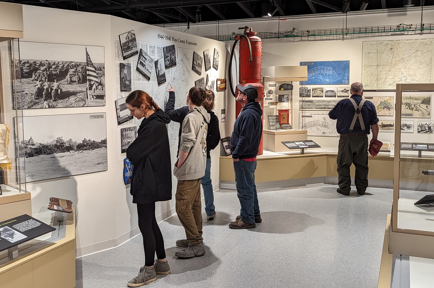People look at exhibits in 10th Mountain Division and Fort Drum Museum.