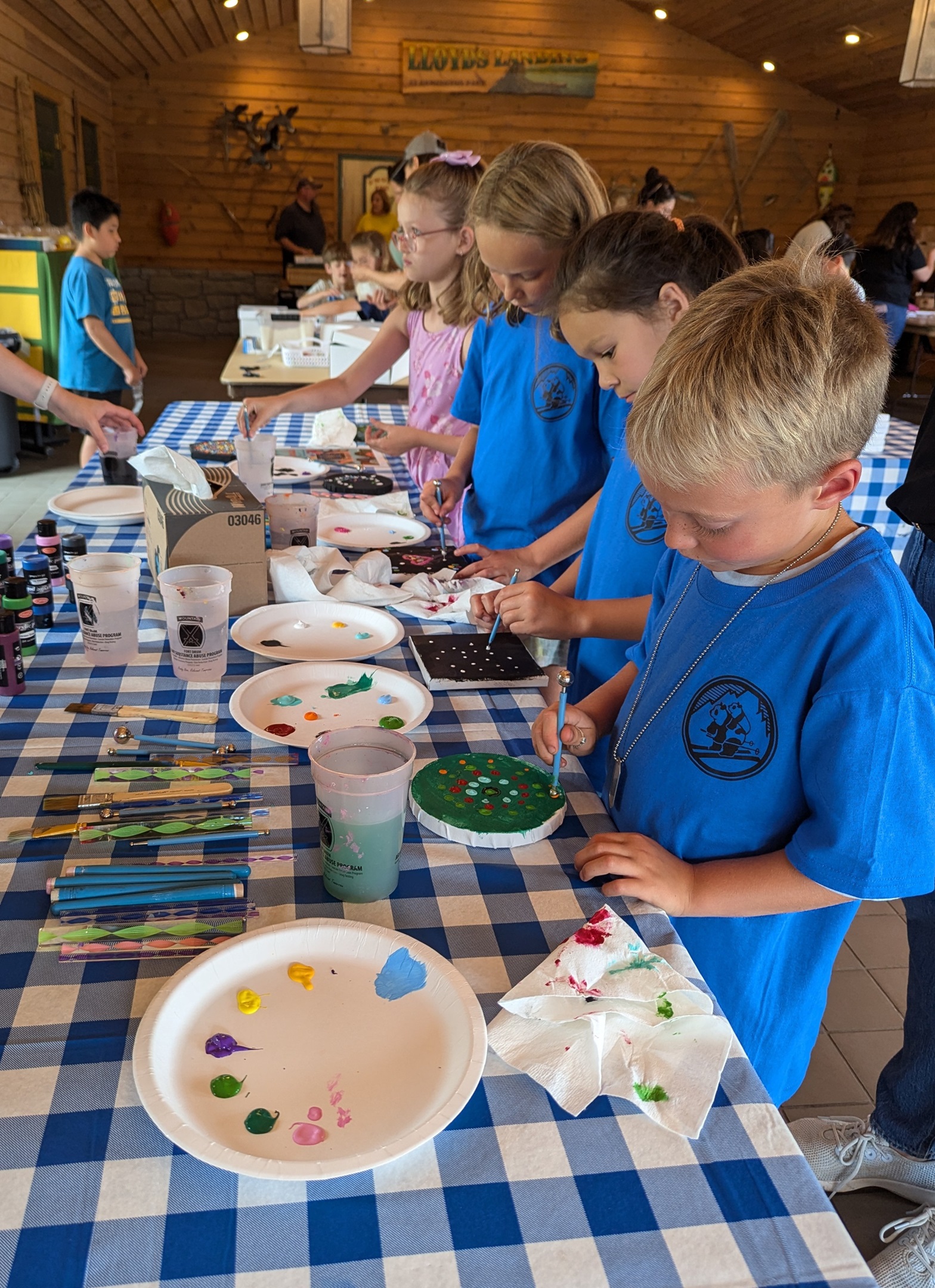 Children work on their Mandala project at Chill Fest.