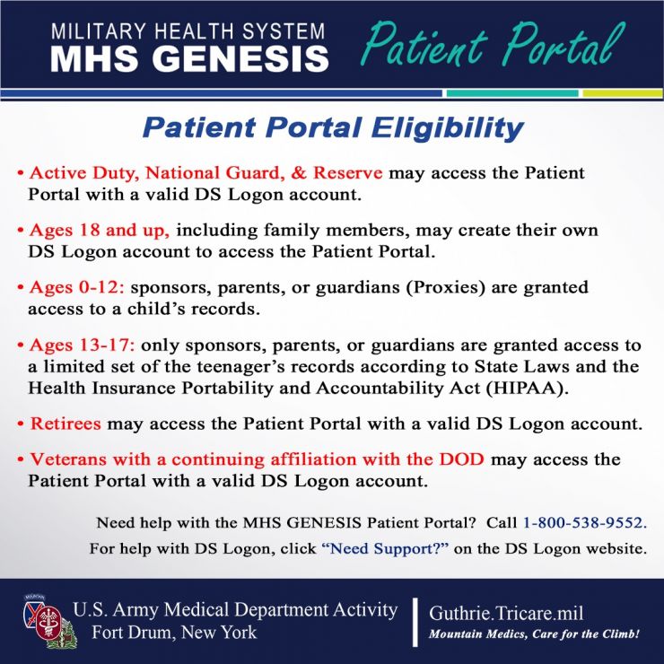 MHS GENESIS Patient Portal Eligibility flyer