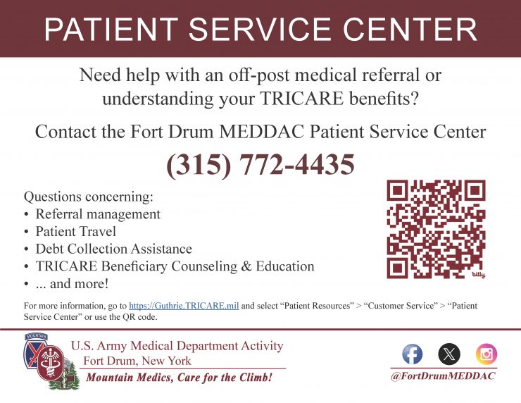 Patient Service Center flyer
