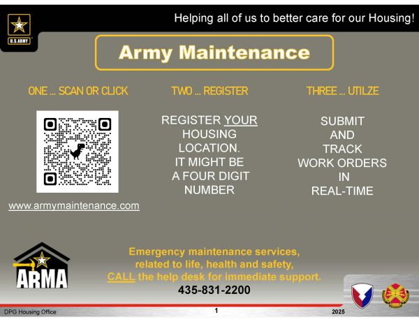 Photo of Army Maintenance ArMA flyer