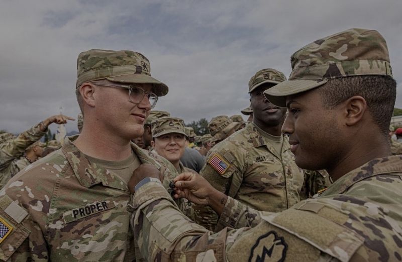 Military personnel pinning ceremony