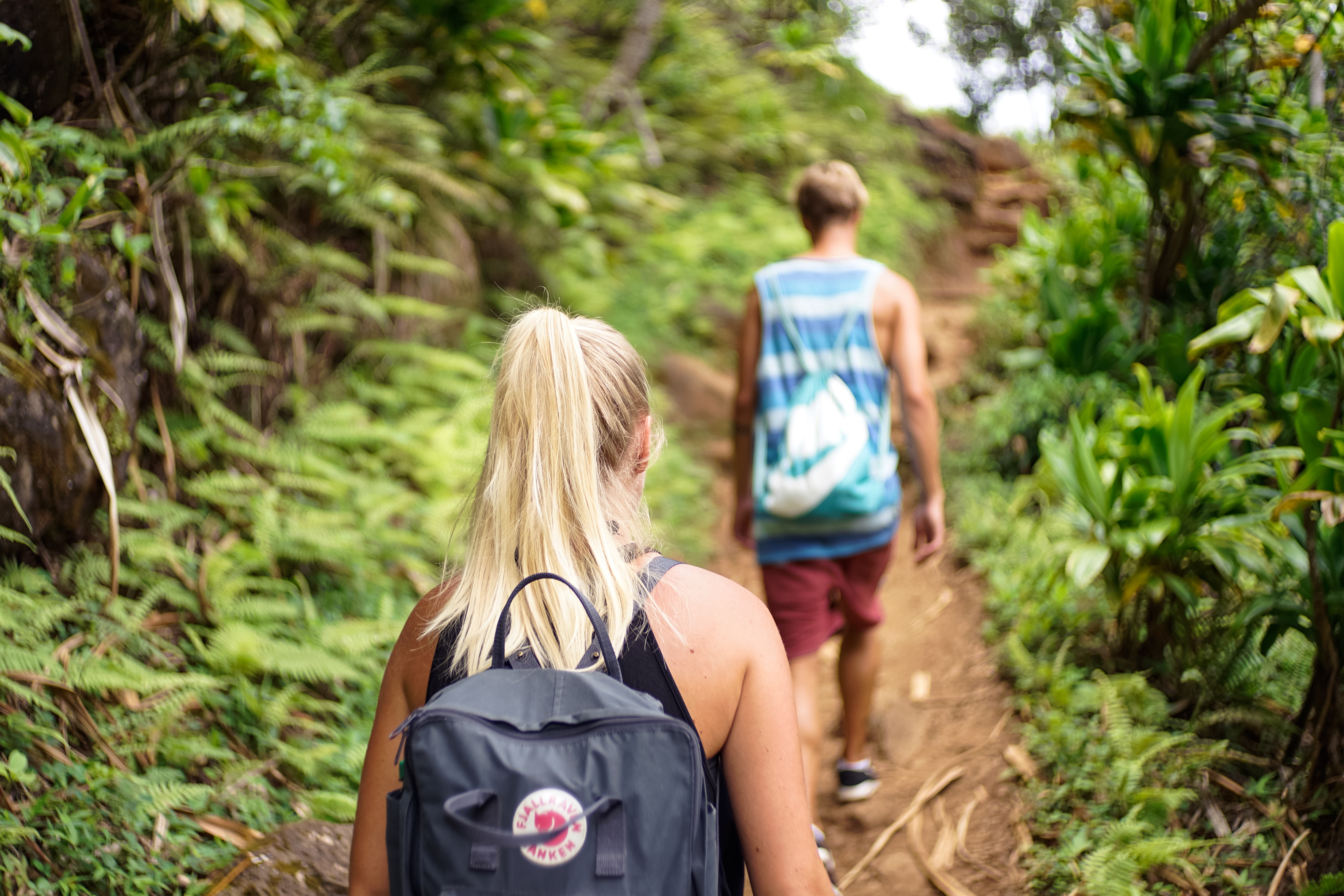 Stock photo of two people hiking