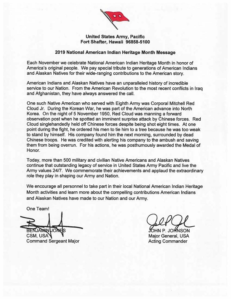 20191029_USARPAC CMD Team Message National American Indian Heritage Month.jpg