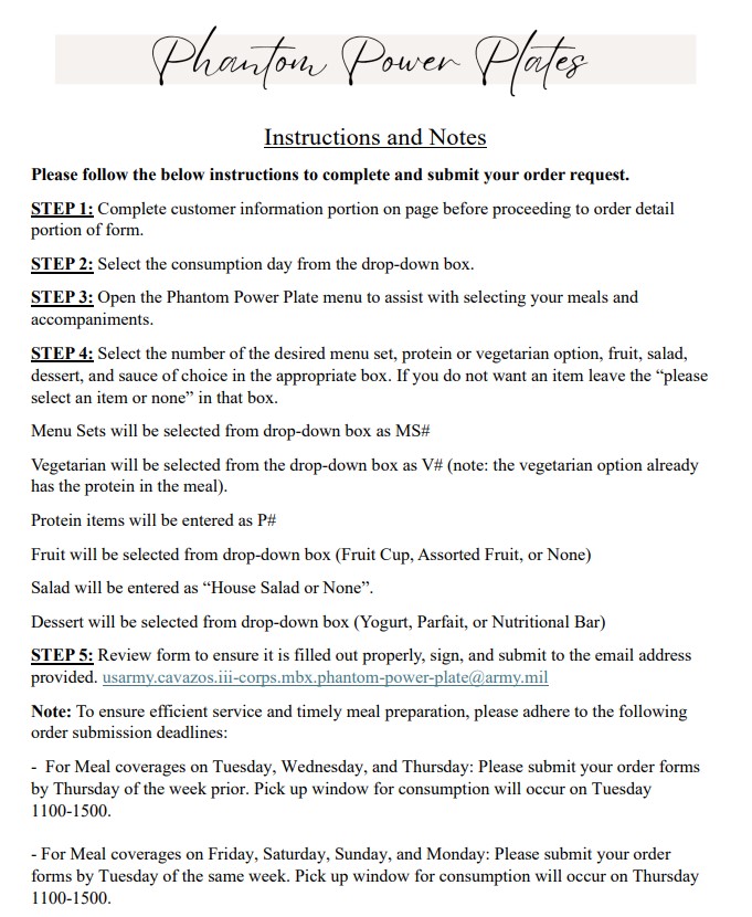Phantom Power Plates Inst. and Notes