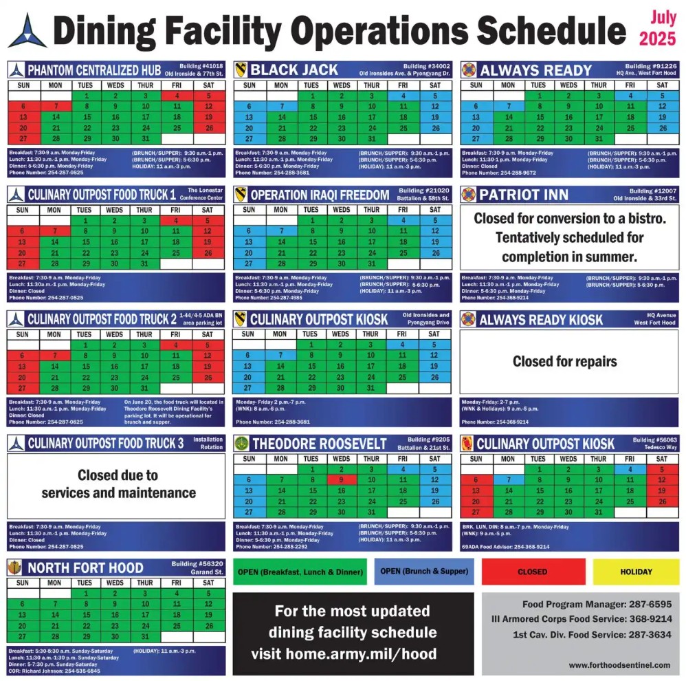 DFAC Schedule 