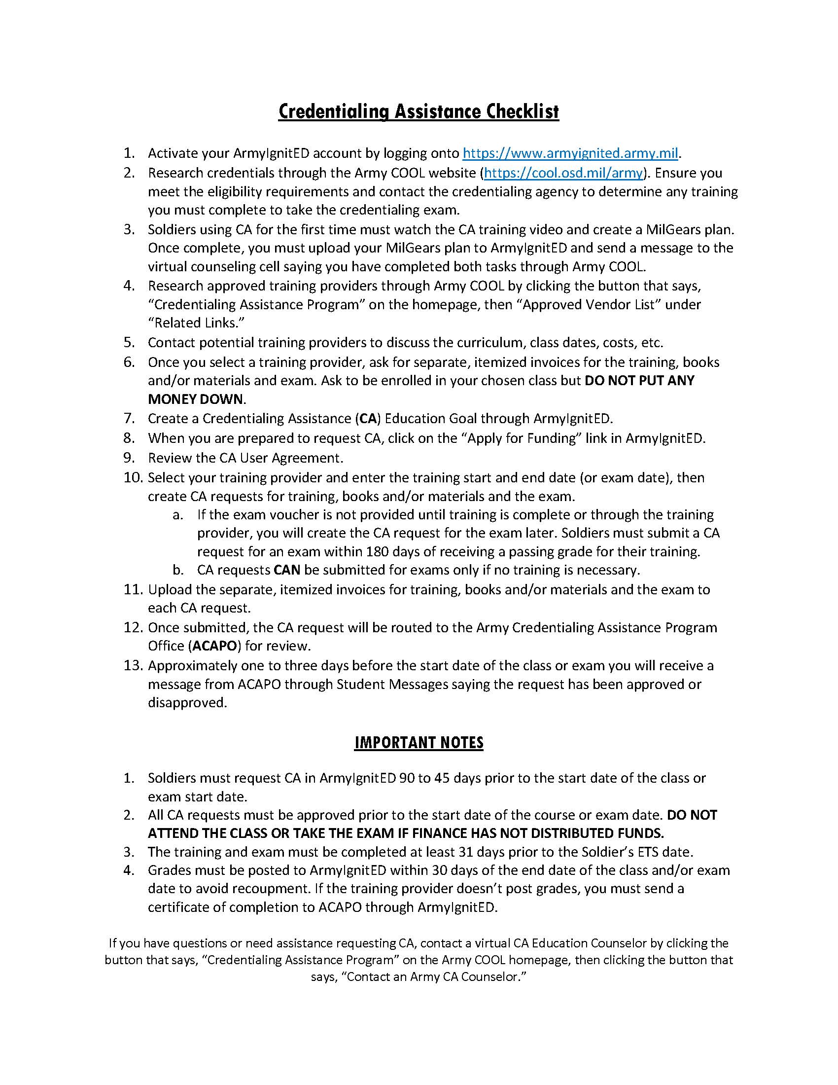 CA Checklist 20 JUN 25