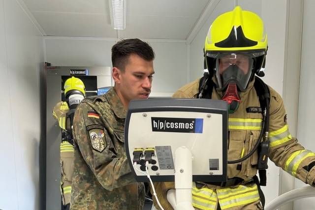 German Bundeswehr firefighters complete stress test at U.S. Army firefighting training center in Ansbach