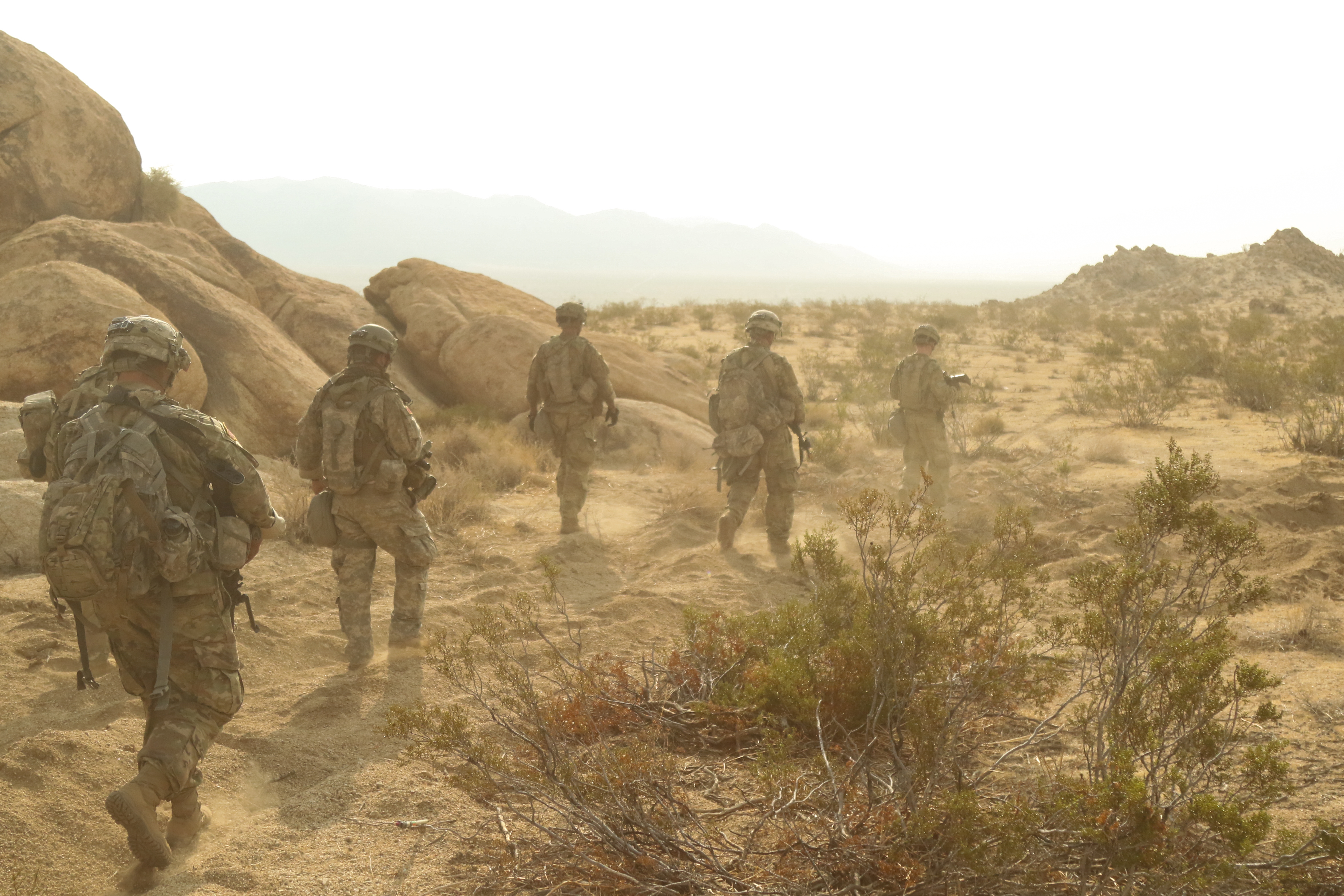 Blackhorse dismounts in the hills
