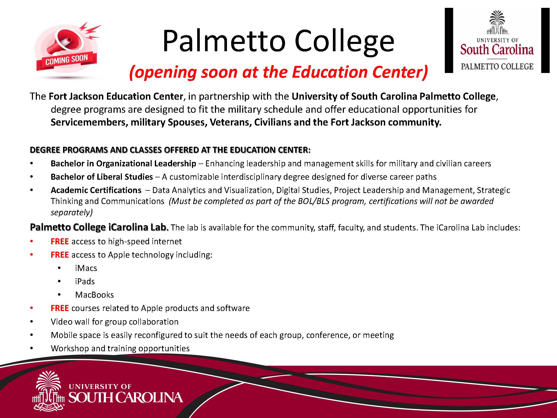 University of South Carolina-Palmetto College at Fort Jackson Flyer- June 2025.jpg