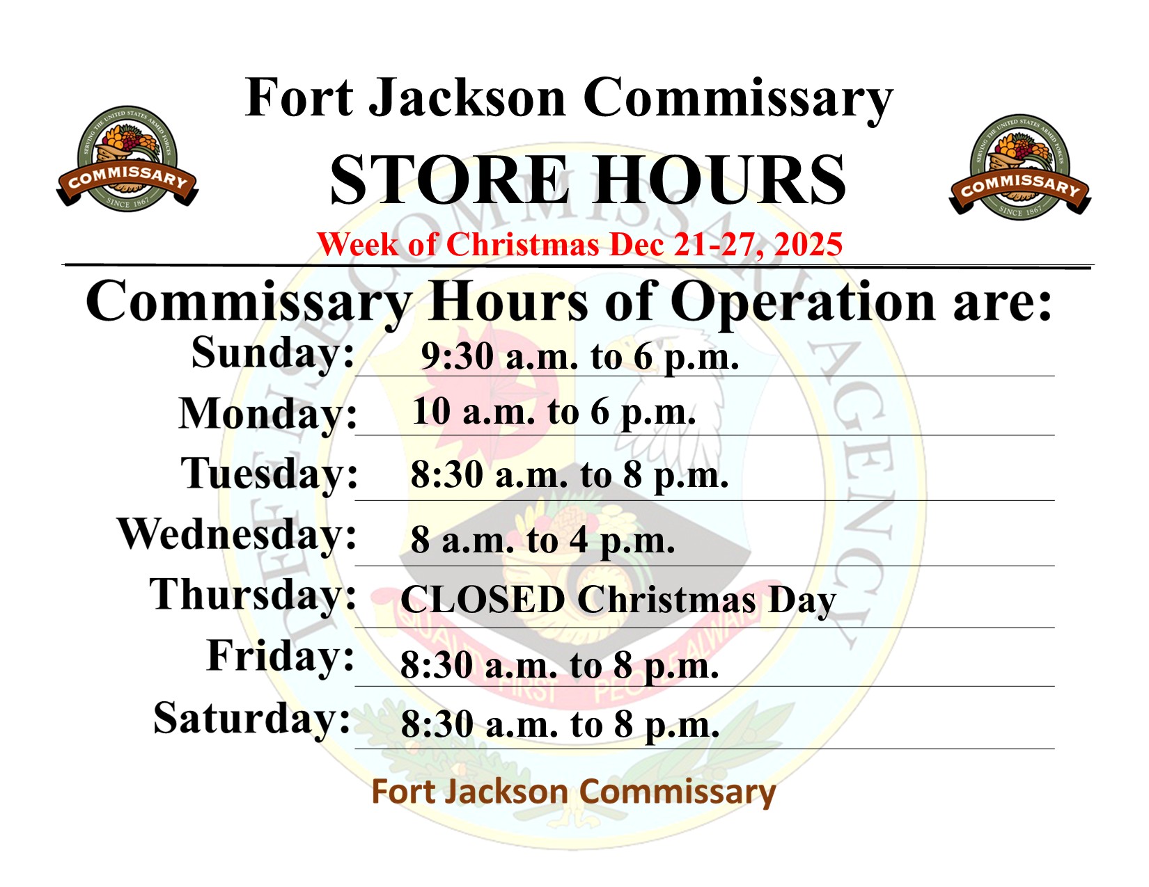 COMMISSARY CHRISTMAS STORE HOURS.jpg