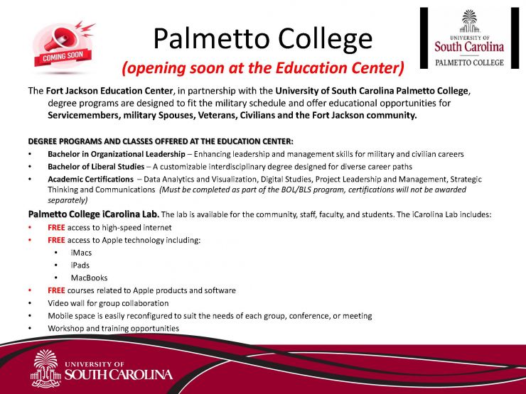 University of South Carolina-Palmetto College at Fort Jackson Flyer- June 2025.jpg