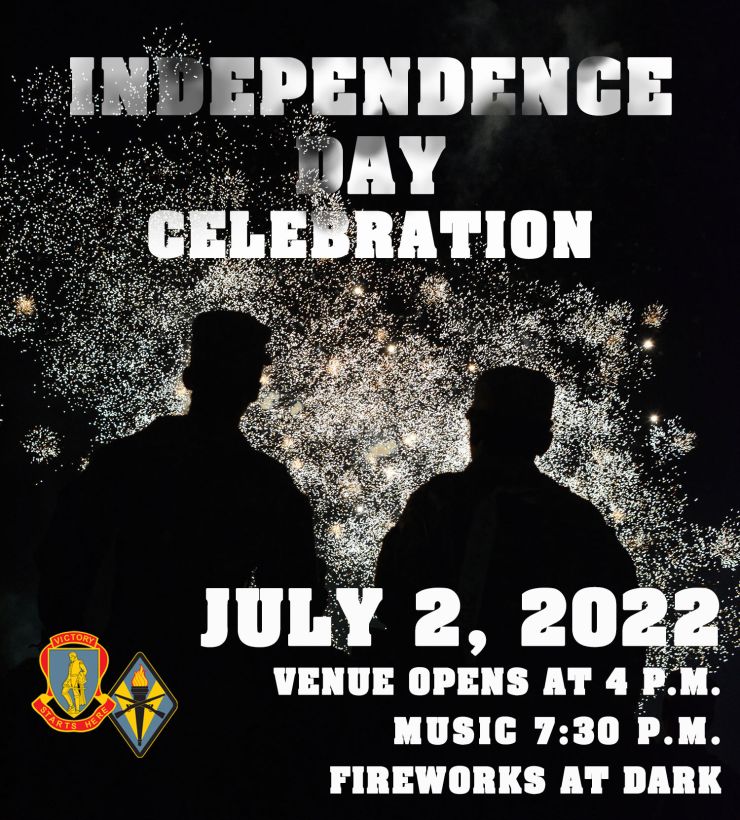 Soldiers watching fireworks