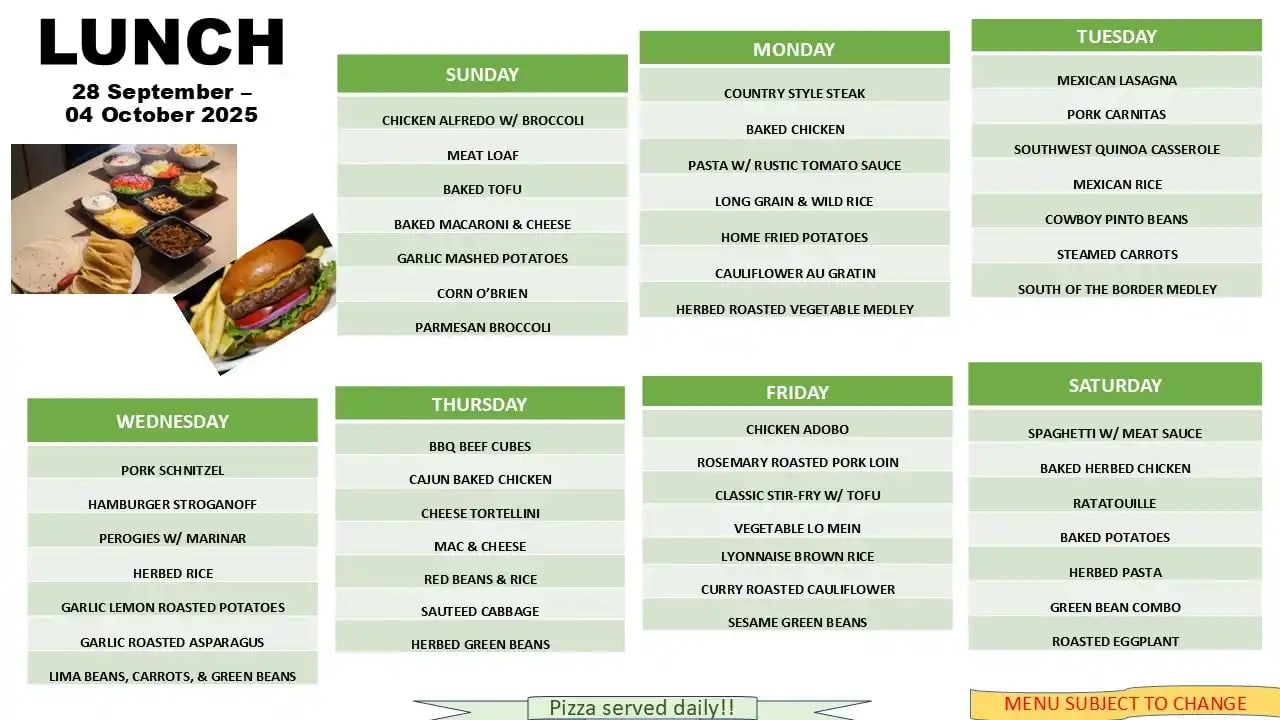 DFAC Lunch Menu DFAC Lunch Menu
