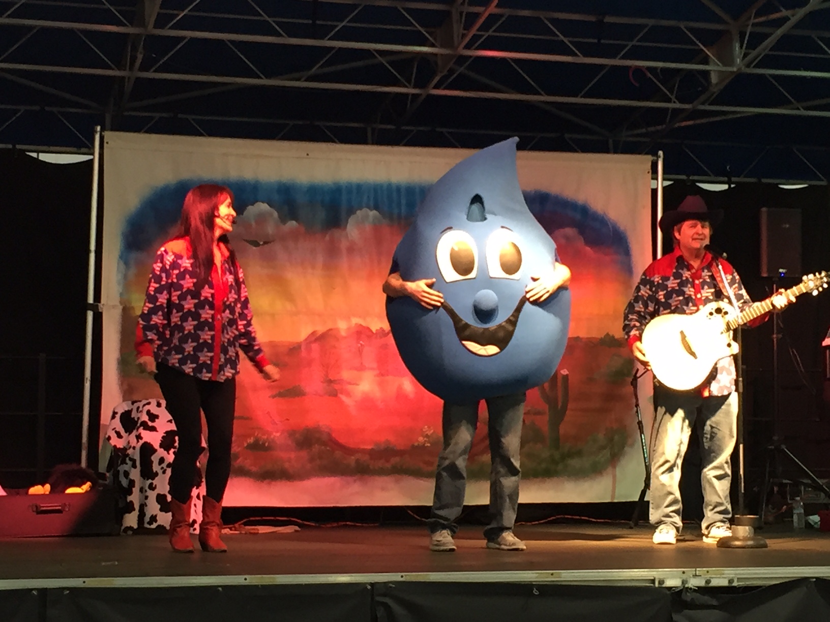 Dewey the Dewdrop, the Sustainable JBLM mascot, makes an appearance at Kid's Fest.