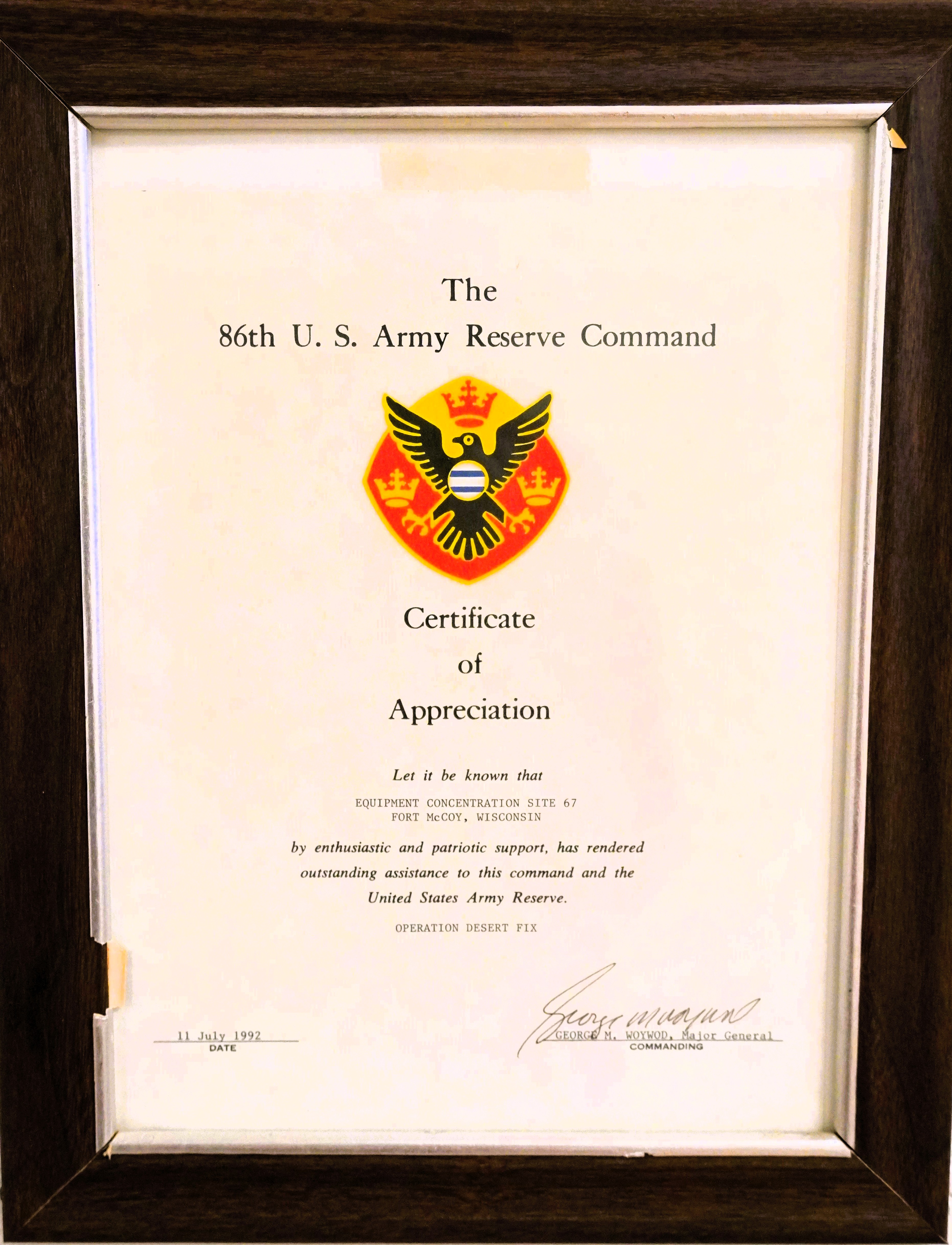 Reviewing 83rd, 86th, 88th Army Reserve Commands during Operations Desert Shield/Desert Storm
