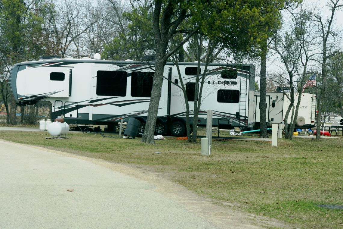 This is a photo of a recreational vehicle at the Pine View Campground at Fort McCoy