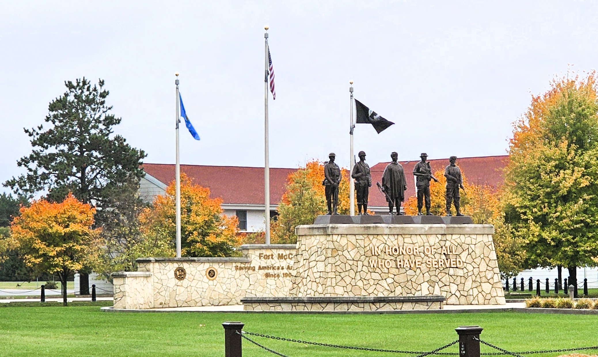 Fort McCoy’s Veterans Memorial Plaza was dedicated in 2009; serves as center point for McCoy ceremonies, more
