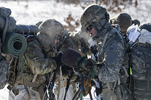 Photo: Cold-Weather Operations Course class 22-02 student participate in a training event Jan. 10 on South Post at Fort McCoy.