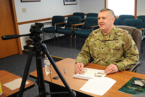 Photo: Garrison Commander Col. Michael Poss speaks to the installation workforce Jan. 19 during the virtual Garrison Commander Workforce Briefing at Fort McCoy. Morning and afternoon briefing were held through MS Teams.