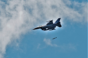Photo: An F-16 Fighting Falcon drops a 500-pound Joint Direct Attack Munition on Aug. 13 at the impact area at Fort McCoy as part of training in the Northern Lightning exercise.