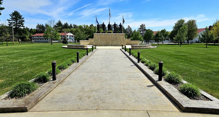 Fort McCoy’s Veterans Memorial Plaza was dedicated in 2009; serves as center point for McCoy ceremonies, more