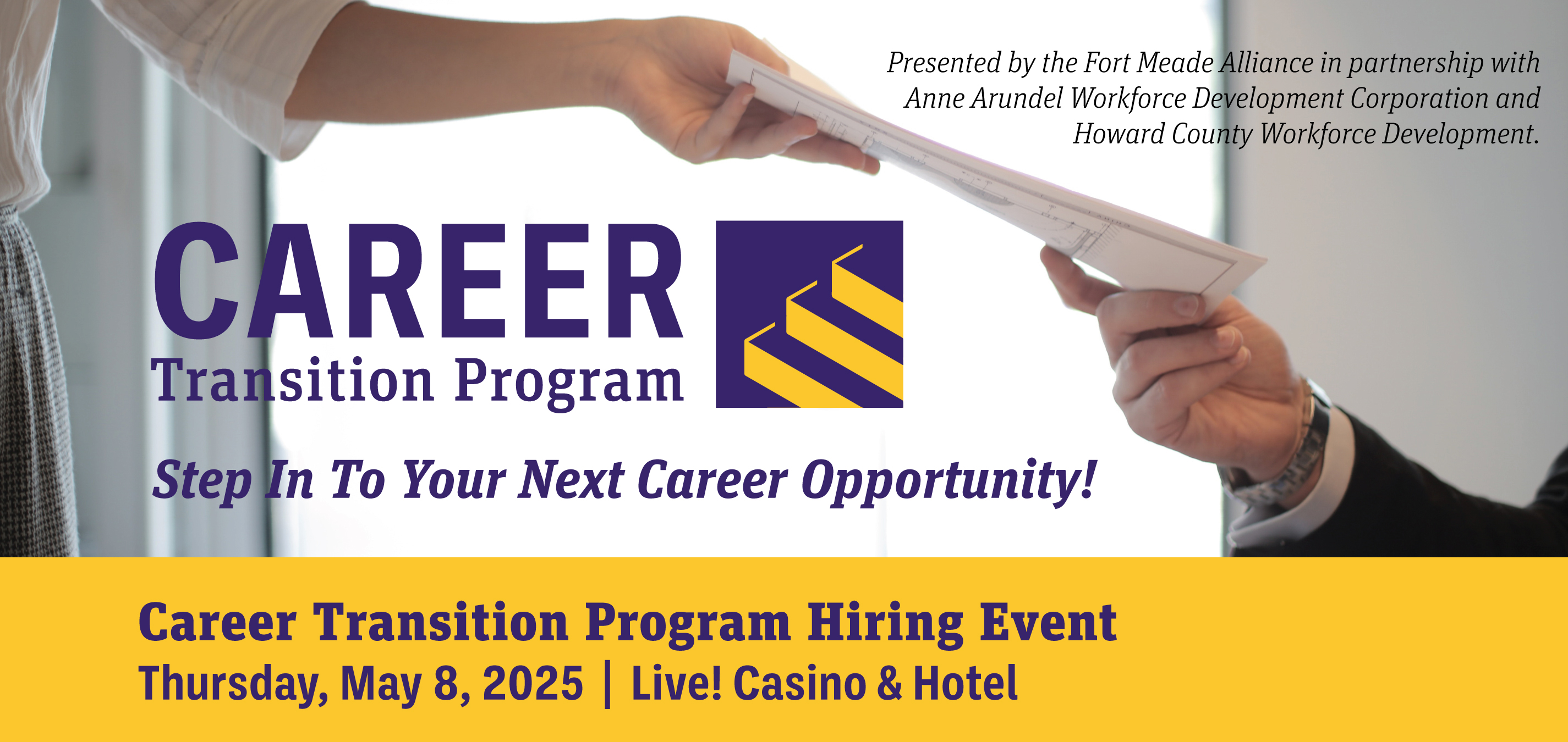 Career Transition Program. Transitioning Military & Spouses: Step into your next career opportunity! This 3-month program ensures you are fully prepared to re-enter the workforce. Click the photo to learn more
