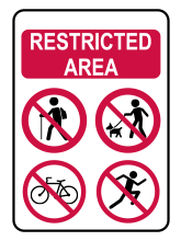 Example of a Restricted Area sign