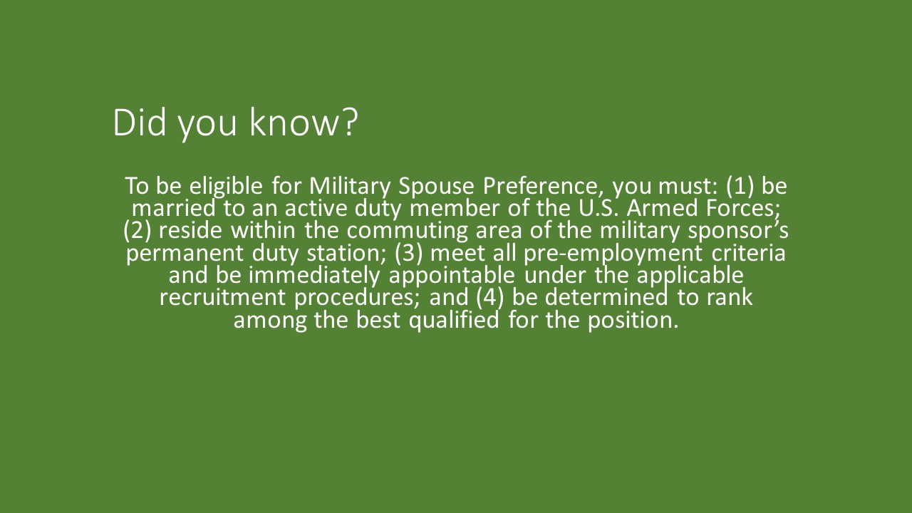 Military Spouse Preference (MPS)