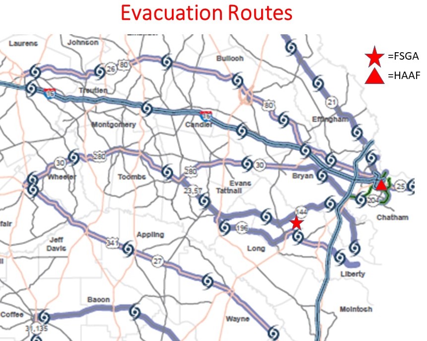 GDOT Evacuation Routes