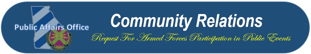 Blue box with the words Community Relations