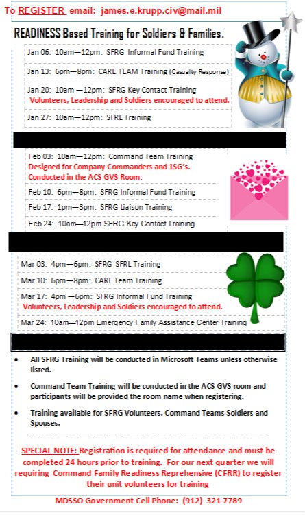 ACS Virtual SFRG Training Schedule ACS Virtual SFRG Training Schedule