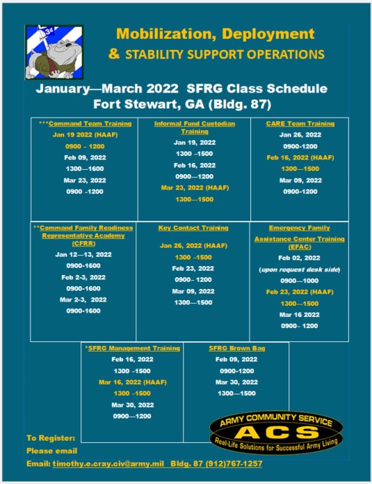 ACS Virtual SFRG Training Schedule ACS Virtual SFRG Training Schedule