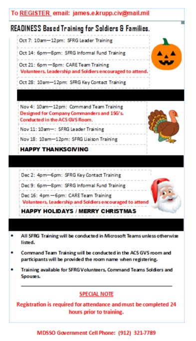 ACS Virtual SFRG Training Schedule ACS Virtual SFRG Training Schedule