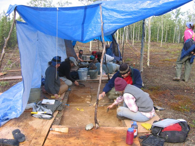 The Banjo Lake site was carefully excavated using hand trowels. Each artifact’s location precisely measured, noted, and mapped.